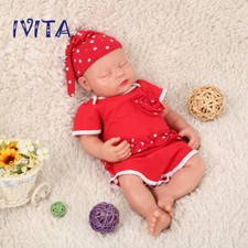 18'' Full Silicone Reborn Doll Eyes Closed Sleeping Baby Gril Xmas Gift OOAK Toy