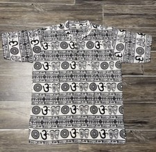 Om Namo Shiva Half Sleeve Collarless Shirt Summer Beach Yoga Wear Men Med NWOT