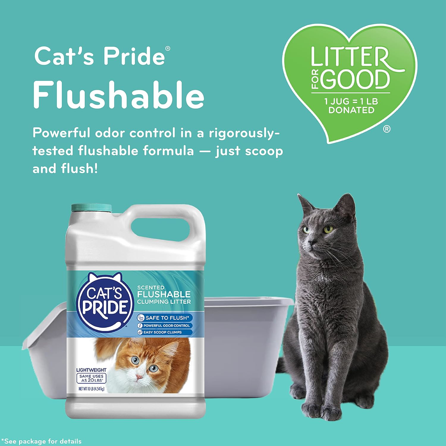 Cats Pride Lightweight Clumping Litter Flushable Powerful Odor