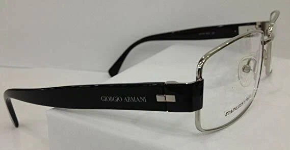 GIORGIO ARMANI GA811 SILVER RZS NEW EYEGLASSES FRAME RX 54-17-135 ITALY MADE - Image 2 of 3