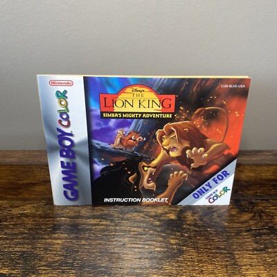 Disney's The Lion King: Simba's Mighty Adventure Nintendo Game Boy Color Manual