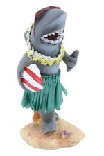 Hawaiian Hula Shark w Surfboard Miniature Dashboard Doll - Mano, 4" Doll for Car