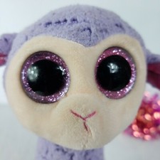 TY Beanie Babies Boos Lavender the Lamb Purple 6" Plush w/ Pink Glitter
