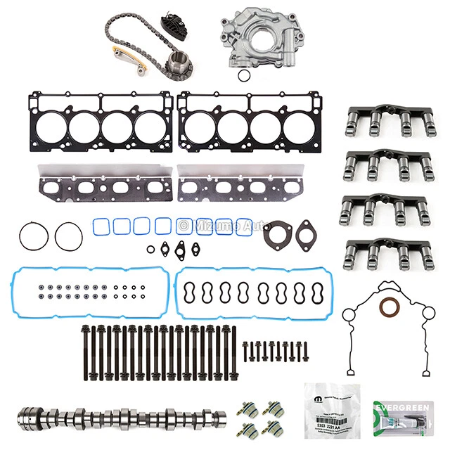 Kit completo de árbol de levas elevadores NO MDS para 09-16 Chrylser Dodge Ram 1500 5,7 L Foto 2 de 4
