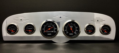 1961 1962 1963 1964 1965 1966 Ford Truck 6 Gauge Dash Cluster Black - Picture 2 of 9