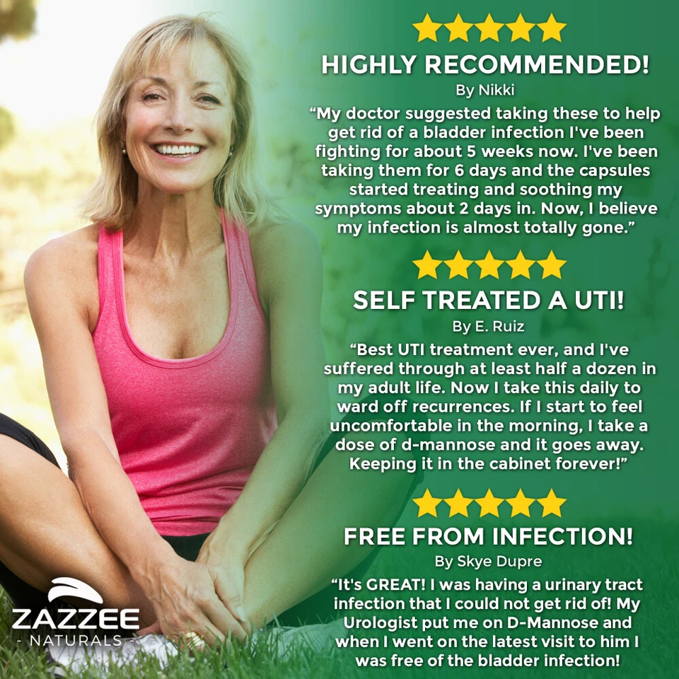 D-Mannose Capsules 180 Veggie Caps 1000mg 100% Pure UTI Relief Urinary Tract USA - Image 3 of 4