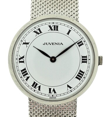 Vintage 1970's Juvenia 33mm Mechanical Stainless Steel White Dial