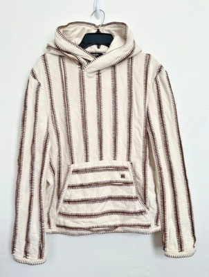 Amiri Contrast Stitch Hoodie Sweater Long Baseball Cream White Brown Size Medium
