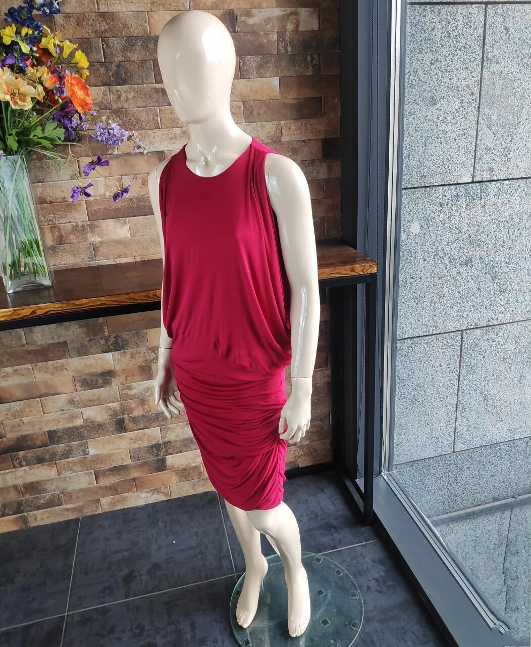 ALEXANDER MCQUEEN Autentico abito drappeggiato 2012 foderato stretch nuovo 40 IT