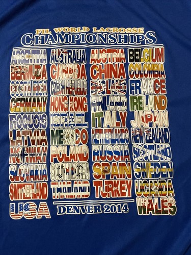 T-shirt piccola A4 Finlandia Lacrosse blu 2014 FIL Mondiali Denver - Foto 9 di 9