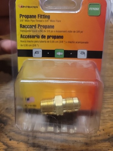 Mr. Heater, Brass Fitting, 3/8in. MPT x 3/8in. Male Flare, Included (qty.) 1