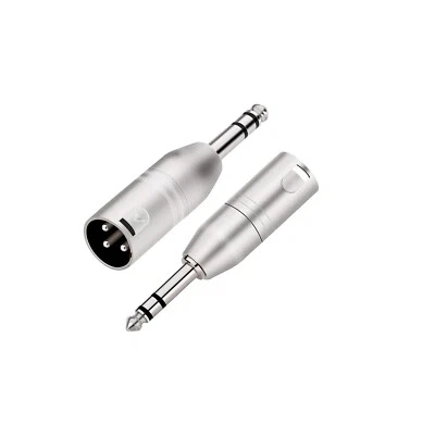 XLR Male Plug to 6.35mm 1/4" Jack TRS Balanced Amp Mic Cable Adapter Converter