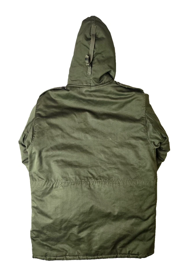 US Military Vintage 1950s OG Green Faux Fur Hood B-9 Parka Jacket Men Medium M - Image 2 of 4