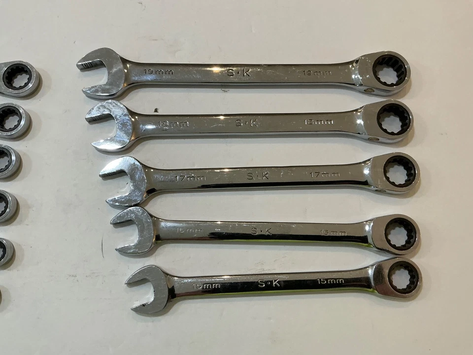 Raro peine de trinquete estriado S-K 11 piezas métrico G-Pro. juego llaves 8mm a 19mm Foto 3 de 4