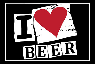 Holzschild 18x12 I Love Beer (Herz) Wand Deko Bar Kneipe Sammler Geschenk
