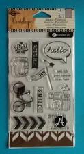 Vintologic New SMILE - HELLO Cling Stamp Set