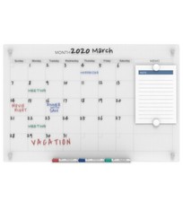 Quartet Infinity Magnetic Glass Calendar Dry-Erase Whiteboard - GC3624F
