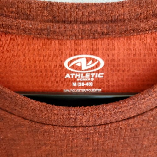 Athletic Works DriWorks Red Ribbed Pullover Long Sleeved Top/T-Shirt Medium S28 - Picture 2 of 7