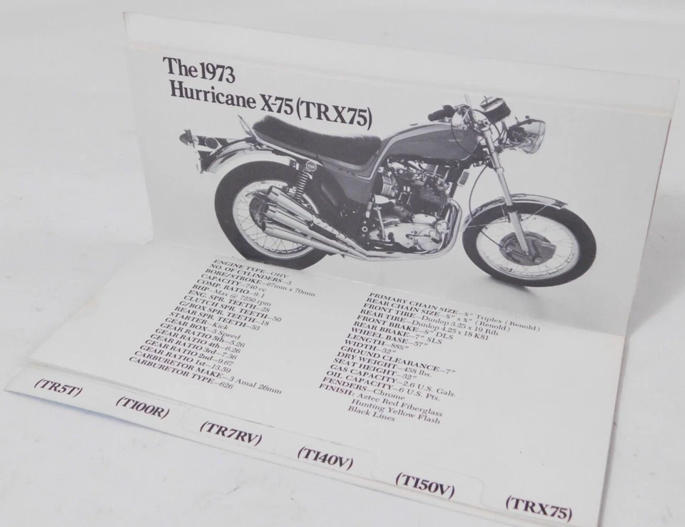 Libro de datos de productos Triumph 1973 genuino OEM X75 Hurricane TR5T T 100 120 140 150 Foto 3 de 4