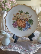 Vintage Ceramic Fruit Plate Gold Trimmed 7'' Japan Decorative Wall Hang Design