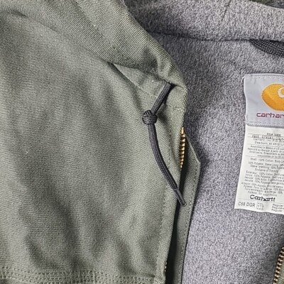 Carhartt C68 DGR Hooded Ridge Coat Fleece Lined MOSS Brass Zip 4XL