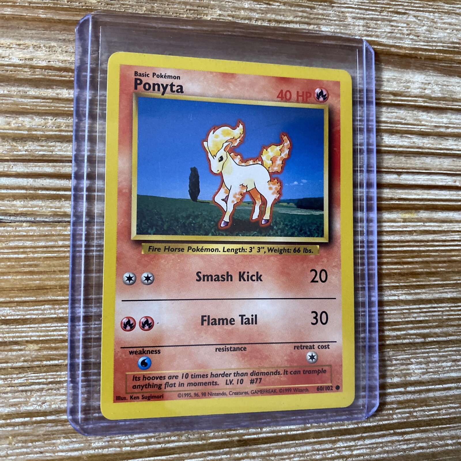 Pokémon Card Ponyta 60/102 1999 Base Set Unlimited WOTC NM-Mint
