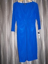 Womens Blue Knot-Front Empire Dress by Ralph Lauren Chaps Size M L XL $90 NEW
