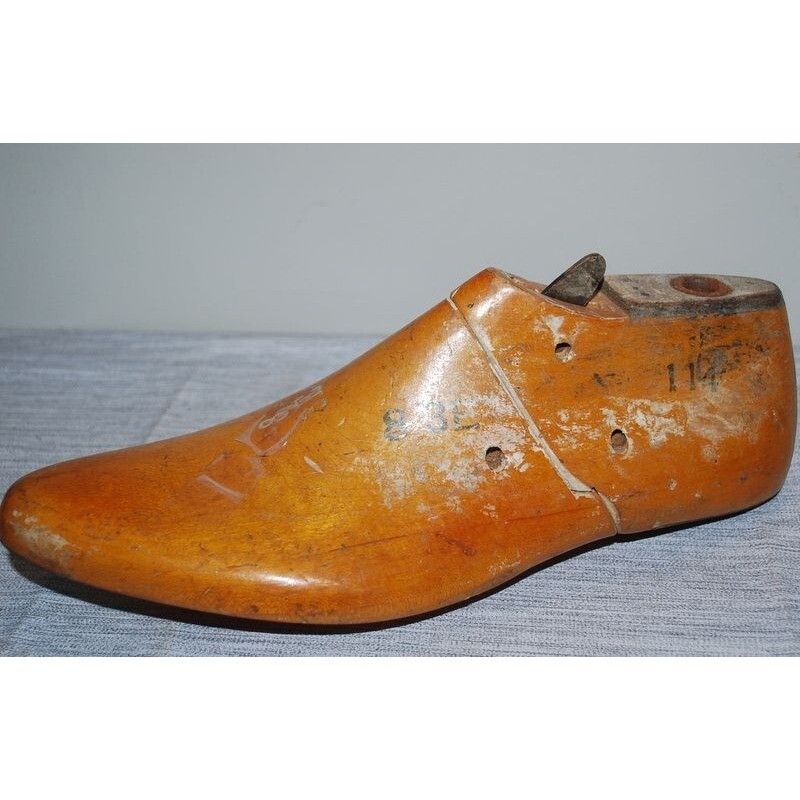 Vintage Wooden Shoe Form Cobbler Left Foot Mens EEE Wide Woodright 1963