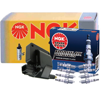 NGK HEI Ignition Coil & 8 Iridium IX Spark Plugs Kit For B1500 Dakota Durango