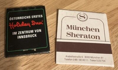 Holiday Inn Im Zentrum Innsbruck + Frankfurt Sheraton Matchbooks - Unstruck