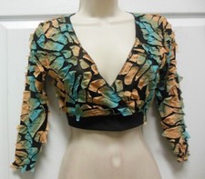 3/4 Sleeve Dance JACKET CROSSOVER TOP BURNOUT TEXTURED Child/Adult