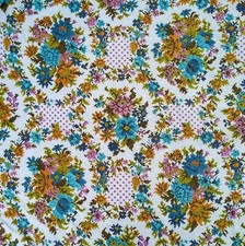 Vintage Bed Cover Tapestry Cotton Floral Cottage Core 1960s Does 1930s 