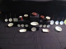 Antique Graniteware/Enamelware 25 piece riveted brown child's/salesman set