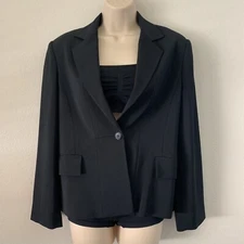 Creative Concepts Women Black Long Sleeve Lined Blazer with Shoulder Pads XL