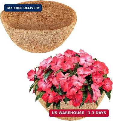 LCHUANG Coco Liners for Planters - 2 Pack 12 Inch Round Hanging Basket Liners, 1