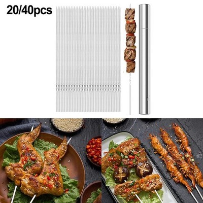 304 Edelstahl Grillspieße wiederverwendbar für Outdoor Kochen 20er und 40er Pa