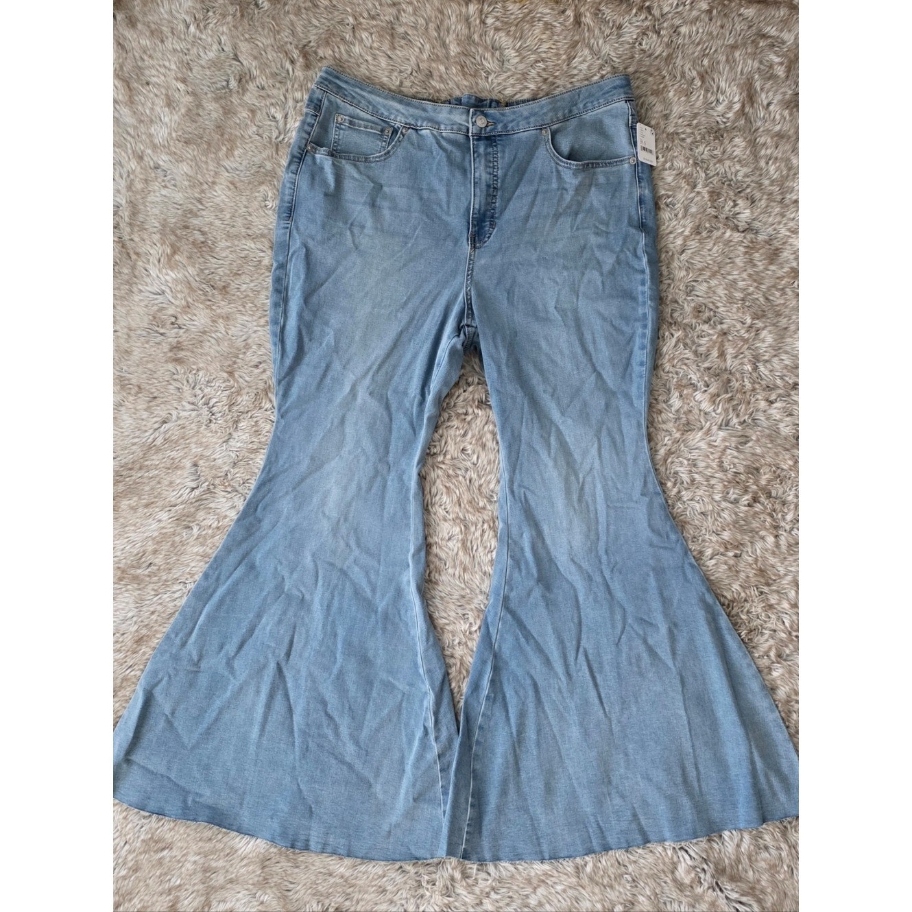 Free People We The Free CRVY Super High-Rise Lace-Up Flare Jeans Women's 35 S image 3