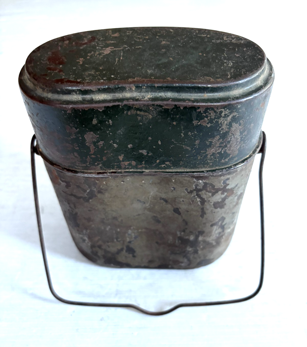 ORIGINAL WW1 IMPERIAL GERMAN ARMY M1910 COMBAT FIELD MESS KIT/TIN
