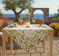 Mitteldecke Wiesenblumen Schmetterlinge 85X85 Cm Sommer Garten Tischdecke Bunt