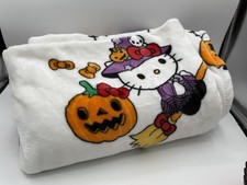 NWOT Hello Kitty Halloween Ghost Mummy Witch Plush Blanket - White