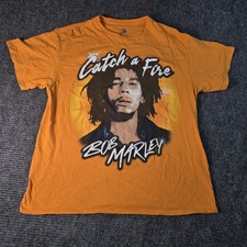 Zion Rootswear Bob Marley Catch A Fire Graphic T-Shirt XL Orange