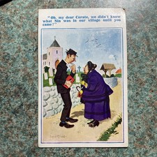 Comic Humou -Oh my dear Curate Unposted Inter Art Kaygee series No5992 Postcard 