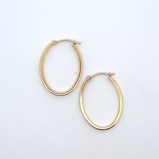 14k Yellow Gold Hollow Oval Hoop Earrings C31014941