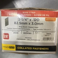 Pro Fit Paper Collated Framing Nails 3-1/4" x 0.120 Hot Dip  Galv 28 deg 2000 ct