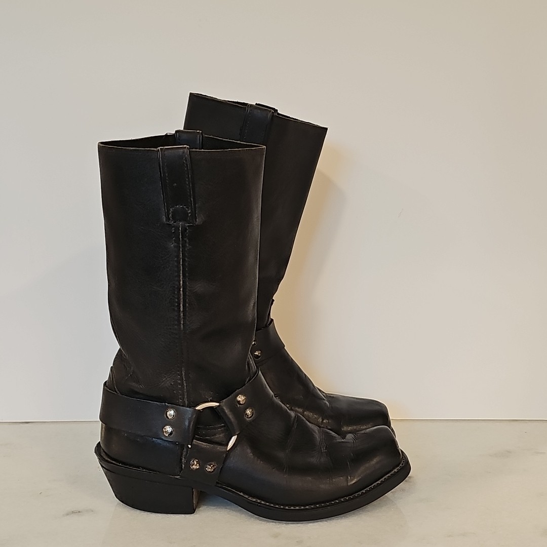 VTG Code West Black Leather Motorcycle Engineer Harness 