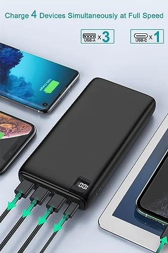Power Bank 26800mAh Portable Charger, High Capacity Phone Charger Black