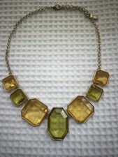 ANN TAYLOR GREEN YELLOW STYLISH HUGE CHUNKY N...