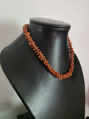 ancien collier En corail véritable -ÉLÉGANT RAS de COU - - Photo 1/4