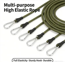 8mm Bungee Shock Cord - Heavy Duty Tie Down Straps for Camping,Gear Lashing Rope