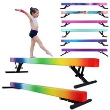 Adjustable Balance Beam for , 8FT Gymnastics Beam with Anti-Slip Legs, High a...